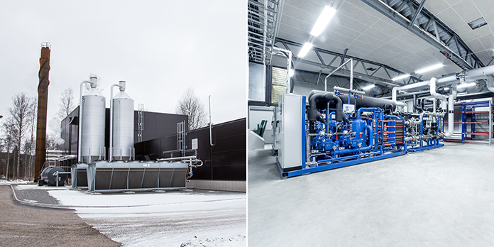 Energicentralen vid Kopparbergs bryggeri utvändigt och invändigt. 