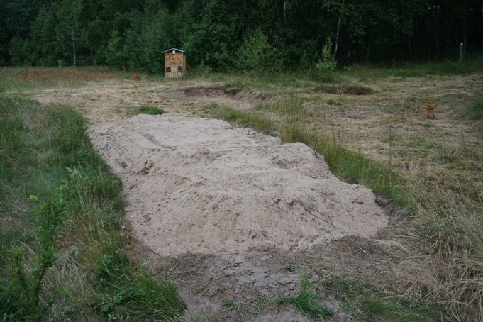 En sandhög på en golfbana